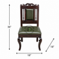 CLASSIC CARVED WOODEN DINING CHAIR WITH GREEN UPHOLSTERED SEAT AND BACK