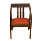 ORANGE UPHOLSTERED WOODEN DINING ARMCHAIR