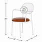 PREMIUM WHITE WIRE BACK ARMCHAIR WITH BROWN UPHOLSTERED SEAT
