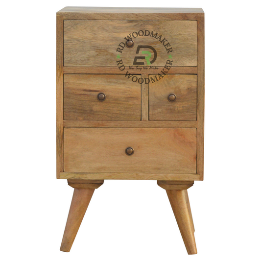 MODERN SOLID WOOD MULTI DRAWER BEDSIDE TABLE