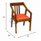 ORANGE UPHOLSTERED WOODEN DINING ARMCHAIR
