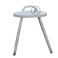 MODERN WHITE METAL ROUND STOOL WITH INTEGRATED HANDLE