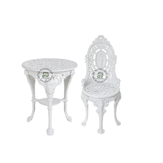 IVORY MEDALLION METAL BISTRO SET