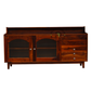 NATURAL WOOD GLASS DOOR SIDEBOARD WITH DRAWERS