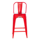 PREMIUM RED INDUSTRIAL METAL BAR STOOL WITH HIGH BACKREST