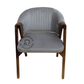 GREY CHANNEL-TUFTED UPHOLSTERED WOODEN ARMCHAIR