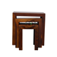 THREE-PIECE SOLID WOOD RECTANGULAR NESTING TABLE SET