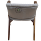 GREY CHANNEL-TUFTED UPHOLSTERED WOODEN ARMCHAIR