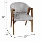 GREY CHANNEL-TUFTED UPHOLSTERED WOODEN ARMCHAIR