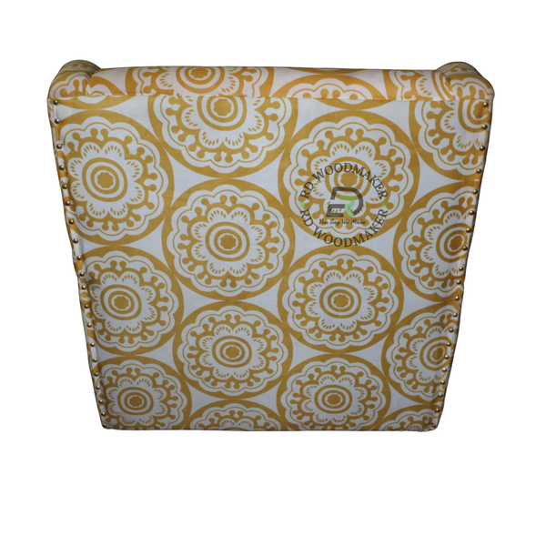 YELLOW FLORAL WINGBACK ACCENT CHAIR