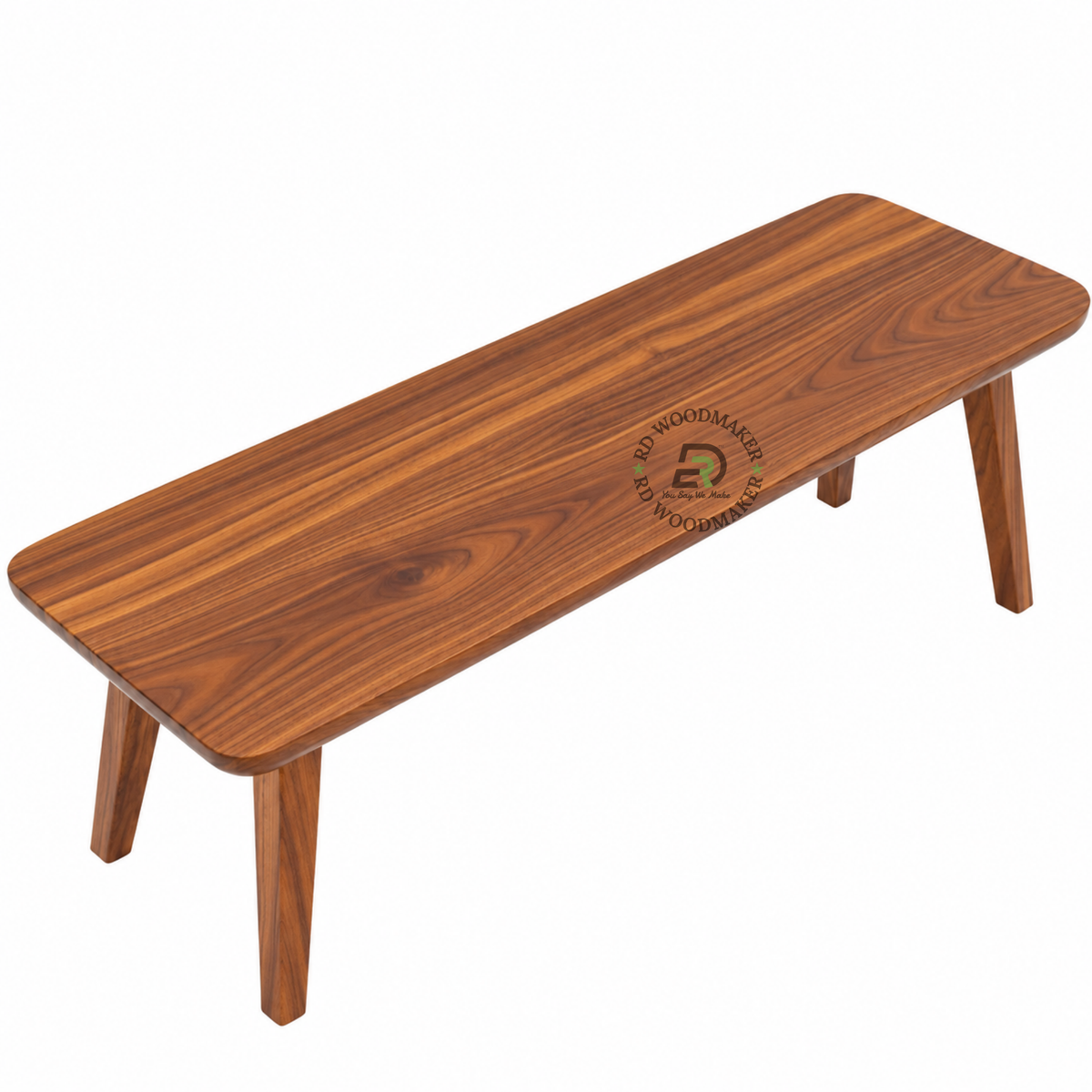 SOREN MINIMAL SOLID WOOD DINING BENCH WITH ANGLED LEGS