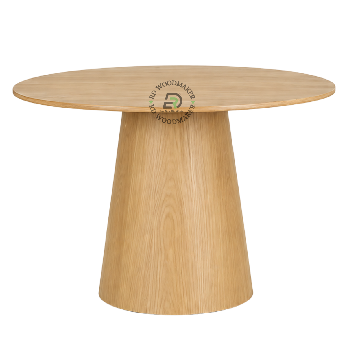 ELARA UPHOLSTERED DINING CHAIR & ROUND WOOD TABLE SET