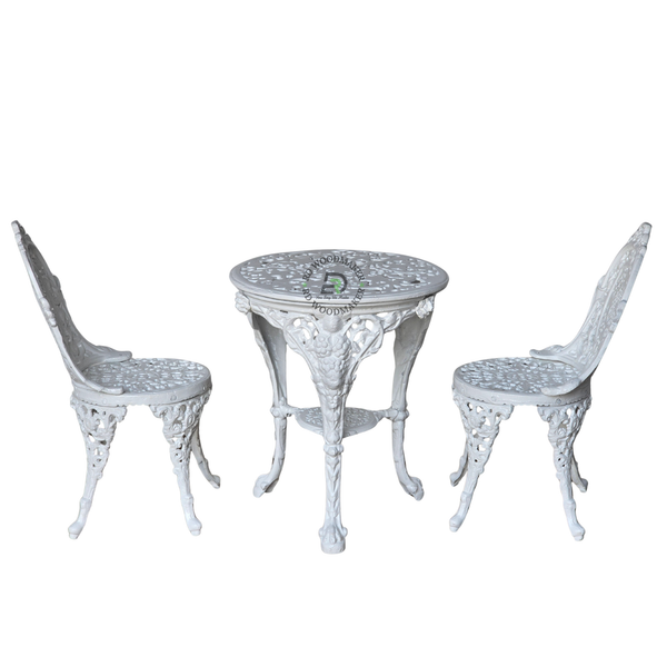 IVORY MEDALLION METAL BISTRO SET