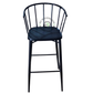 BLACK METAL SPINDLE-BACK BAR STOOL WITH CURVED BACKREST