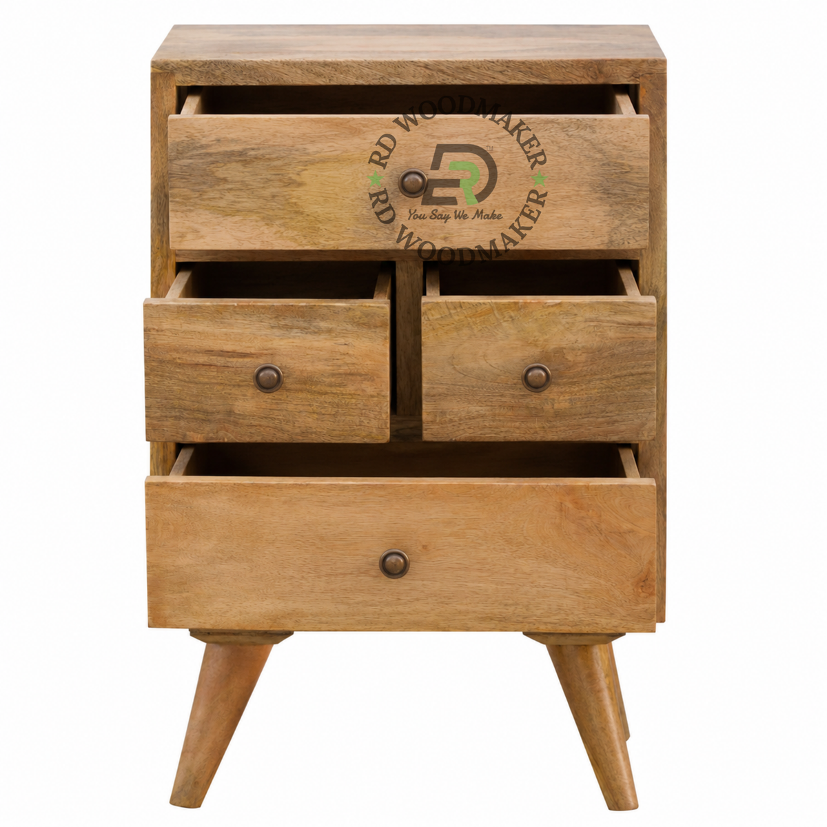 MODERN SOLID WOOD MULTI DRAWER BEDSIDE TABLE