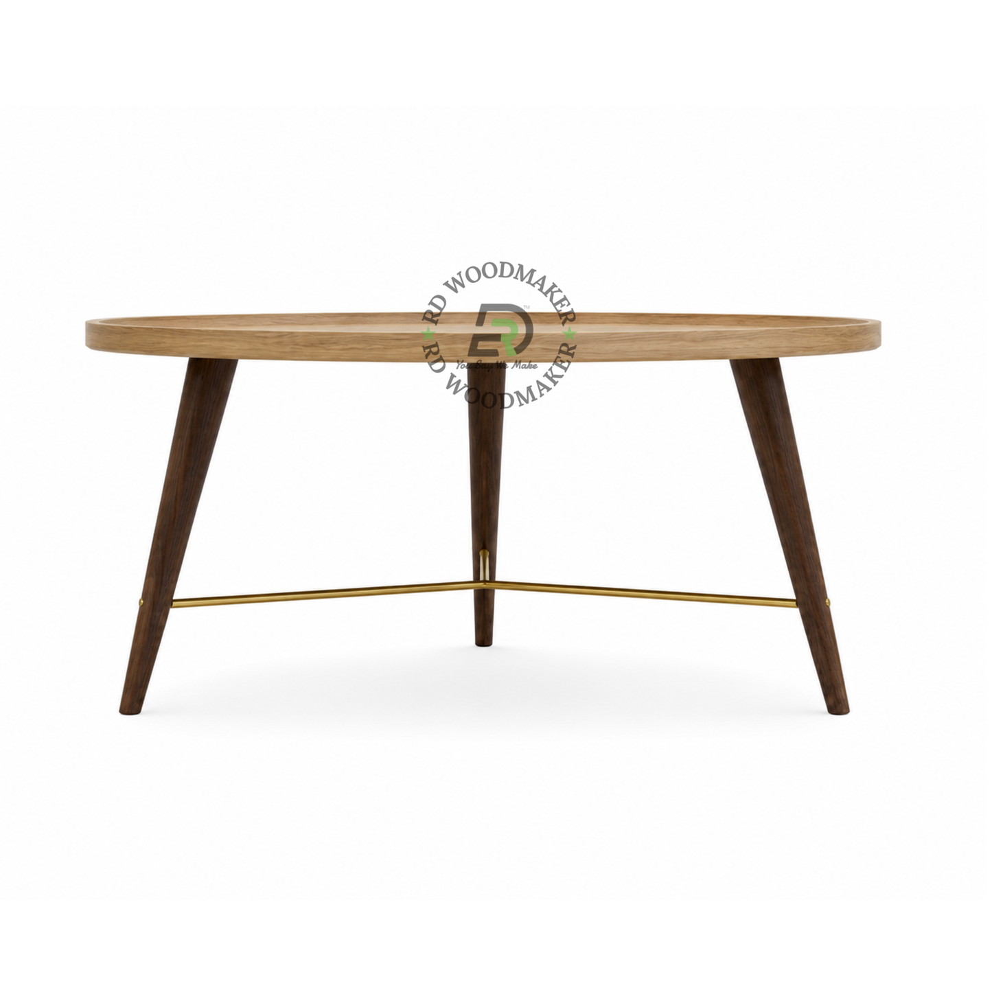 MID-CENTURY MODERN ROUND WOODEN COFFEE TABLE