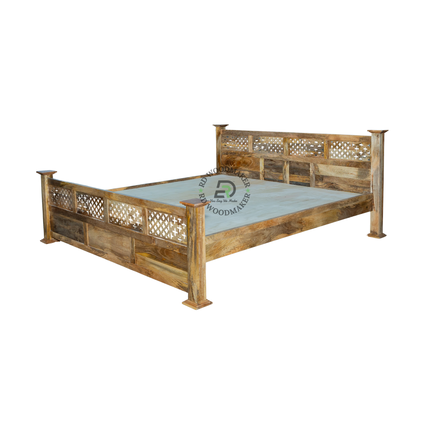 HANDCRAFTED JALI SOLID WOOD BED