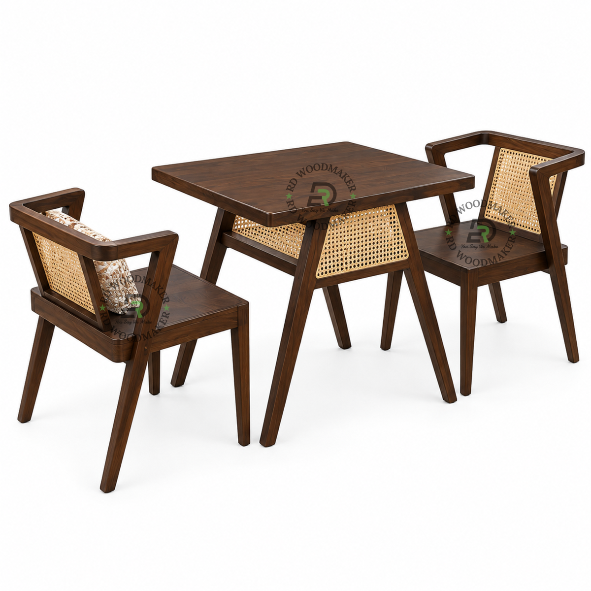 NOIR CANE FRAME DINING TABLE & CHAIR SET