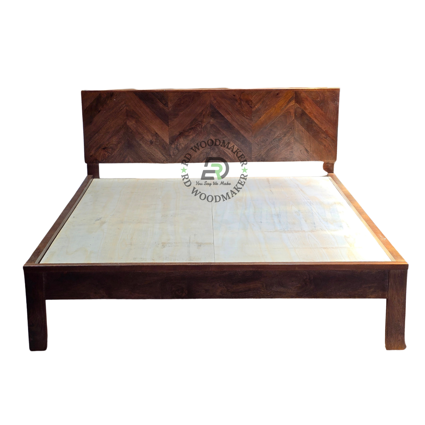 PREMIUM CHEVRON PANEL WOODEN QUEEN SIZE BED