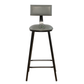 PREMIUM MODERN UPHOLSTERED BAR STOOL WITH BACKREST & BLACK METAL FRAME