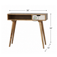 SCANDINAVIAN SOLID WOOD CONSOLE TABLE WITH OPEN SHELF & WHITE DRAWER