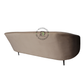PREMIUM CURVED BEIGE UPHOLSTERED THREE-SEATER SOFA WITH SLIM BLACK LEGS
