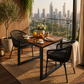 INDUSTRIAL SQUARE WOODEN DINING TABLE WITH BLACK METAL FRAME