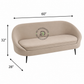 PREMIUM CURVED BEIGE UPHOLSTERED THREE-SEATER SOFA WITH SLIM BLACK LEGS