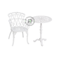 IVORY FLORAL METAL BISTRO TABLE & CHAIR SET