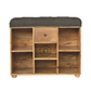 SOLID WOOD STORAGE SHOE BENCH WITH CUSHION SEAT