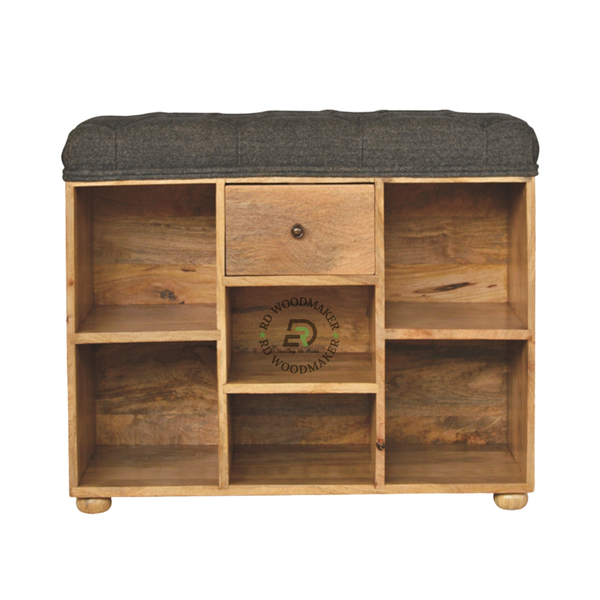 HERITAGE SOLID WOOD STORAGE SIDEBOARD WITH CUSHION