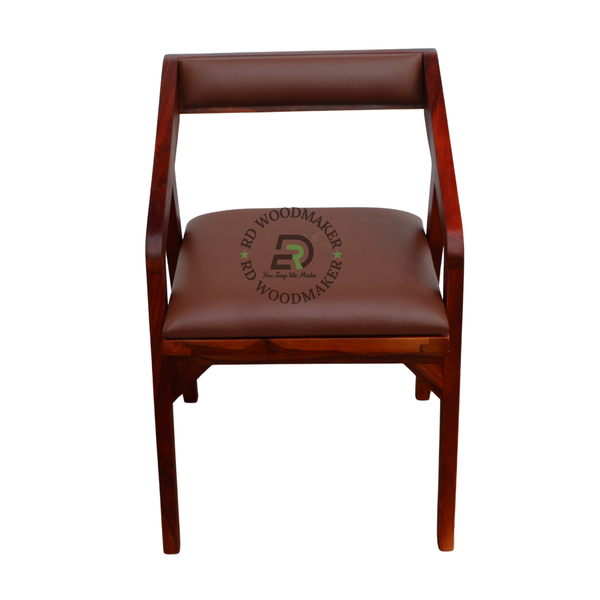 CONTEMPORARY BROWN UPHOLSTERED WOODEN DINING ARMCHAIR