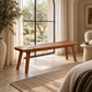 SOREN MINIMAL SOLID WOOD DINING BENCH WITH ANGLED LEGS