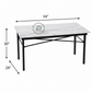 RECTANGULAR WHITE MARBLE-TOP DINING TABLE WITH CROSS-BRACED METAL FRAME