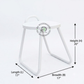 MODERN WHITE METAL ROUND STOOL WITH INTEGRATED HANDLE