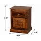 CONTEMPORARY SOLID WOOD STORAGE BEDSIDE TABLE