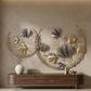 GINKGO BREEZE GOLD & CHARCOAL METAL WALL DECOR
