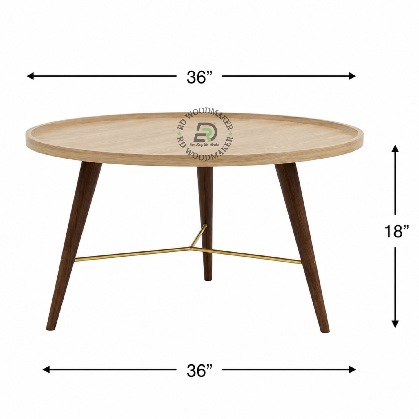MID-CENTURY MODERN ROUND WOODEN COFFEE TABLE