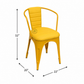 COLORFUL METAL DINING ARMCHAIR WITH PADDED SEAT & CHANNELLED BACK