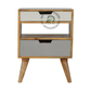 MODERN SOLID WOOD OPEN SHELF BEDSIDE TABLE WITH DRAWERS