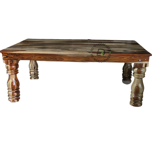 TRADITIONAL WOODEN DINING TABLE WITH HAND-TURNED LEGS