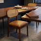 PREMIUM SOLID WOOD DINING CHAIR WITH NATURAL CANE BACK & CUSHIONED SEAT