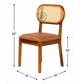 PREMIUM SOLID WOOD DINING CHAIR WITH NATURAL CANE BACK & CUSHIONED SEAT