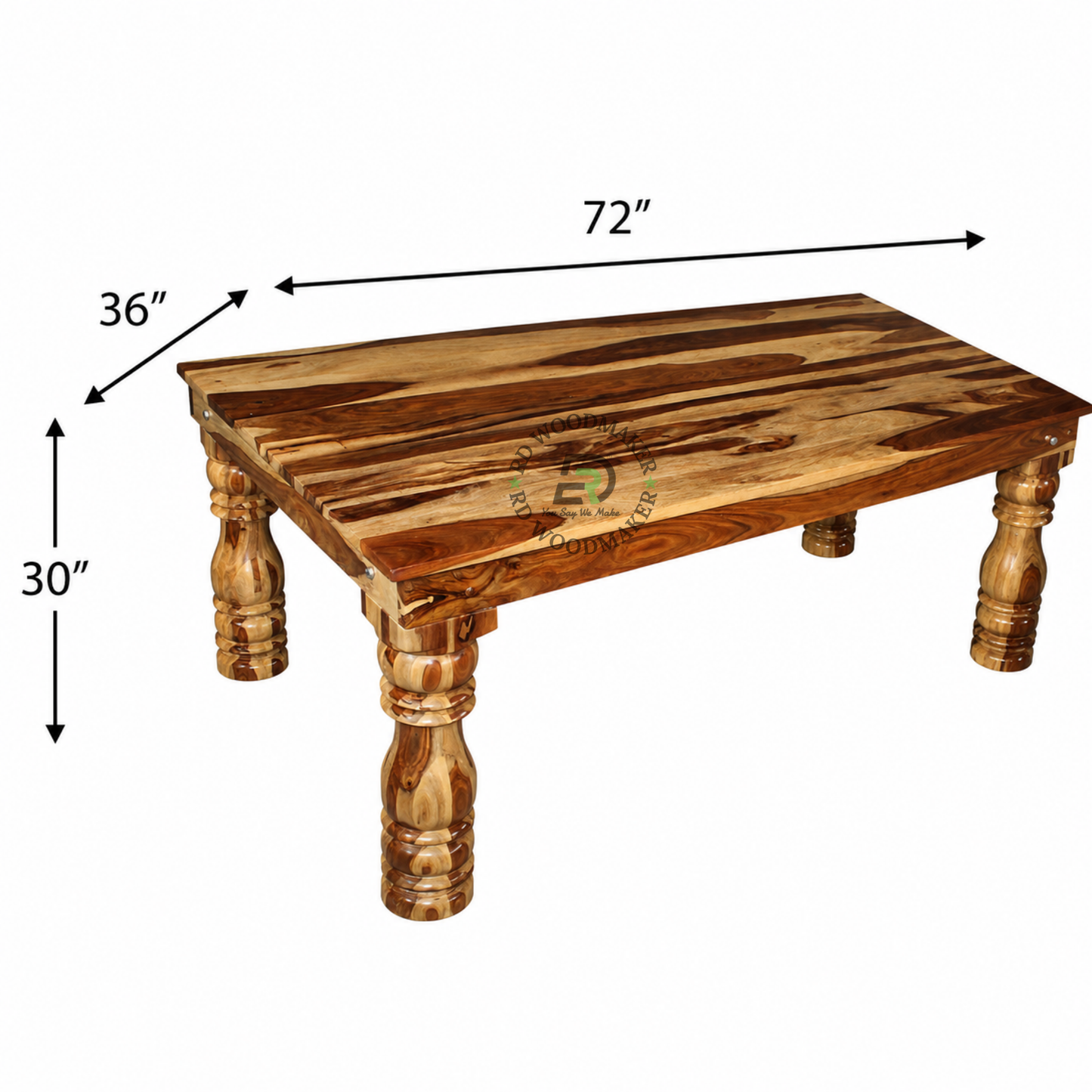 TRADITIONAL WOODEN DINING TABLE WITH HAND-TURNED LEGS