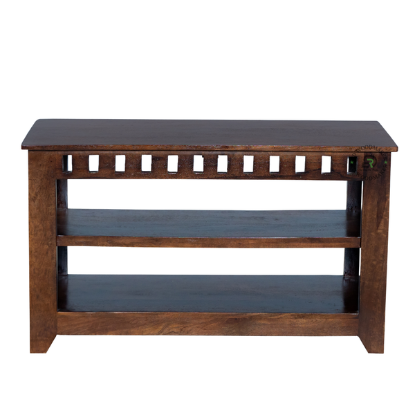 CLASSIC SOLID WOOD OPEN SHELF TV UNIT