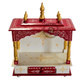 PREMIUM HAND-PAINTED IVORY & RED WOODEN HOME TEMPLE WITH ROYAL OPEN SHRINE & DOUBLE DRAWERS