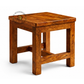 PREMIUM SOLID WOOD COMPACT SQUARE STOOL WITH FOOTREST SUPPORT