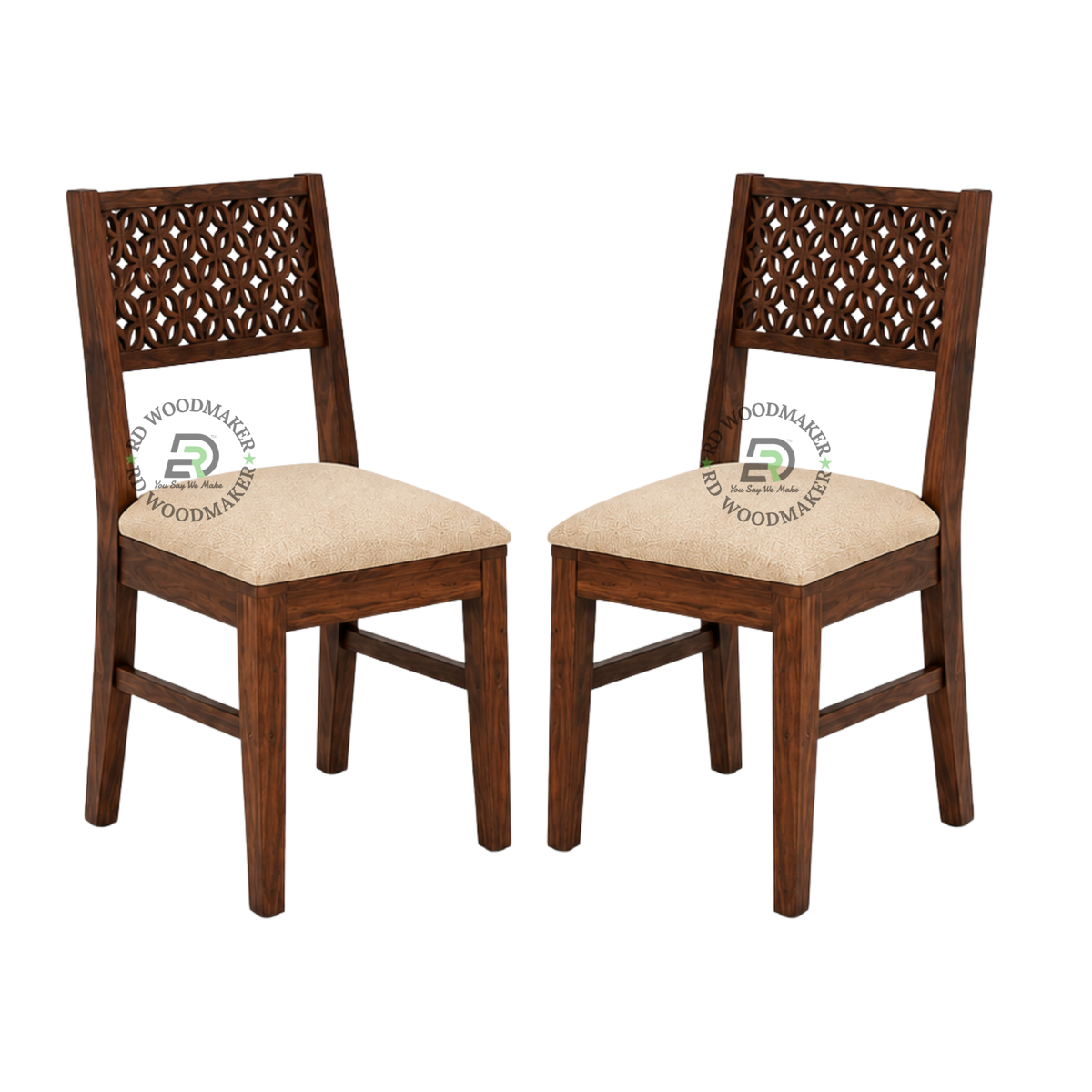 RAJASTHAN CARVED WOOD DINING TABLE & CHAIR SET