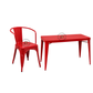 SCARLET RED METAL TABLE & CHAIR SET