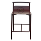 MINIMALIST BURGUNDY METAL BAR STOOL WITH CONTOURED SEAT & FOOTREST